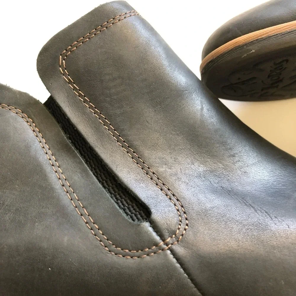 Korks by Korks-Ease Black Leather Tea Ankle Boots 9.5M - Picture 4 of 14